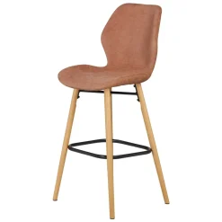 Set di 2 sedie per isola centrale con schienale in tessuto (Altezza seduta 65cm) Malika Marrone nèfle
