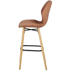 Set di 2 sedie per isola centrale con schienale in tessuto (Altezza seduta 65cm) Malika Marrone nèfle