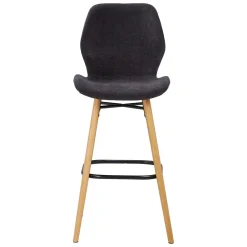 Set di 2 sedie per isola centrale con schienale in tessuto (Altezza seduta 65 cm) Malika Nero