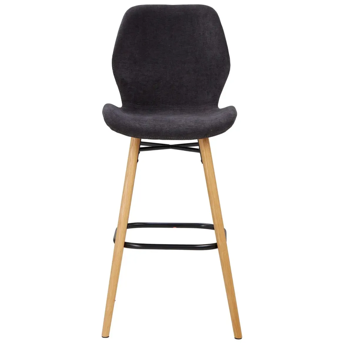 Set di 2 sedie per isola centrale con schienale in tessuto (Altezza seduta 65 cm) Malika Nero