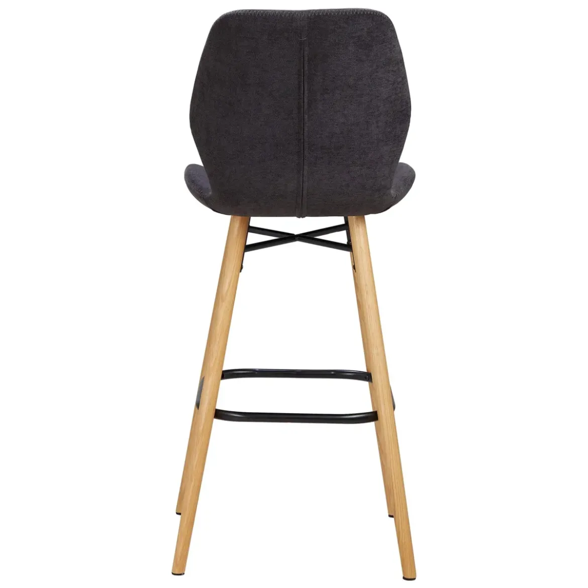 Set di 2 sedie per isola centrale con schienale in tessuto (Altezza seduta 65 cm) Malika Nero