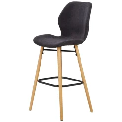 Set di 2 sedie per isola centrale con schienale in tessuto (Altezza seduta 65 cm) Malika Nero