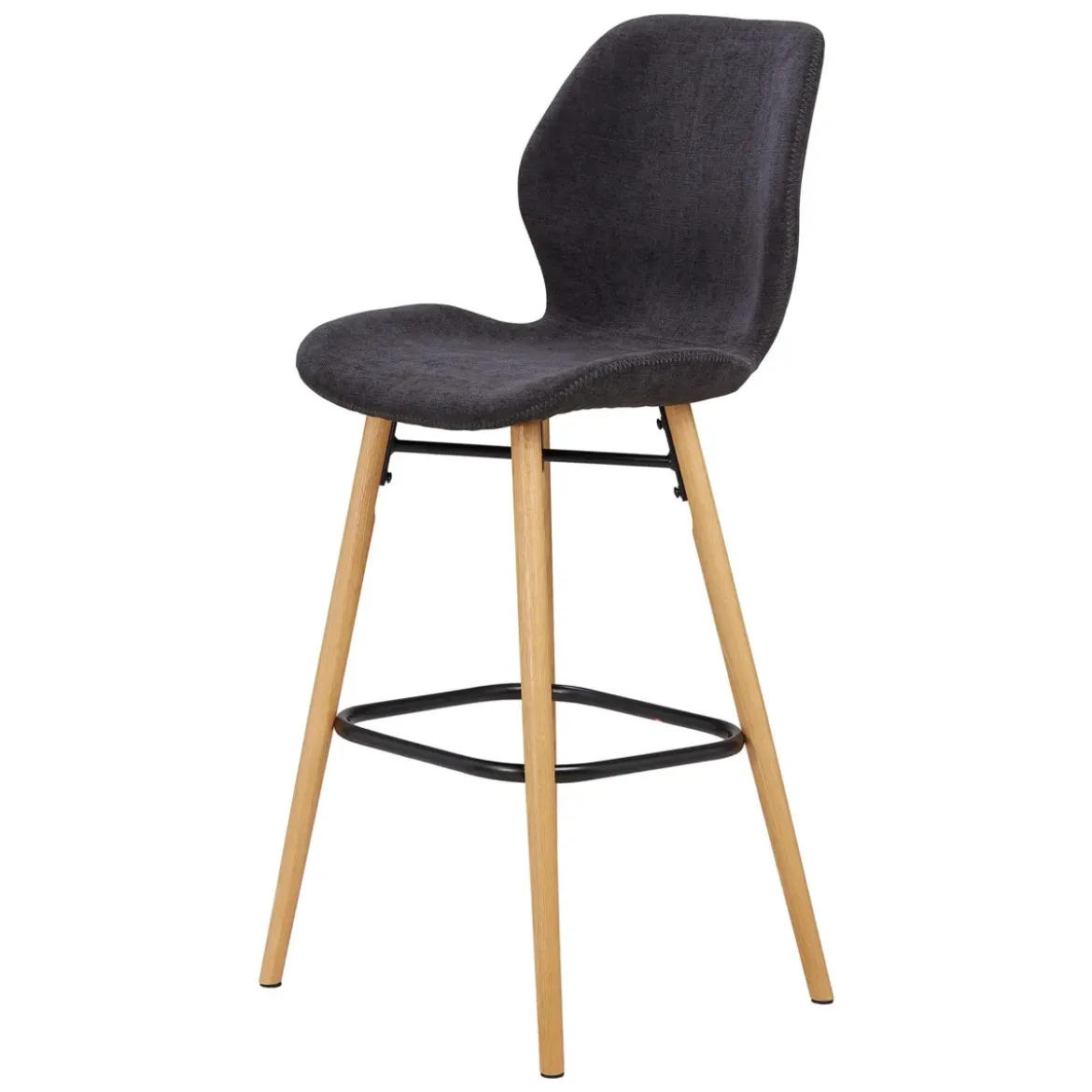 Set di 2 sedie per isola centrale con schienale in tessuto (Altezza seduta 65 cm) Malika Nero