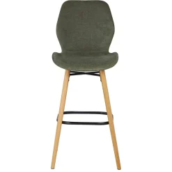 Set di 2 sedie per isola centrale con schienale in tessuto (Altezza seduta 65 cm) Malika Verde bottiglia