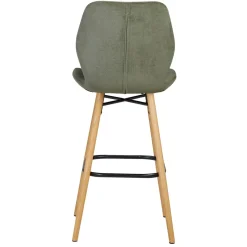 Set di 2 sedie per isola centrale con schienale in tessuto (Altezza seduta 65 cm) Malika Verde bottiglia