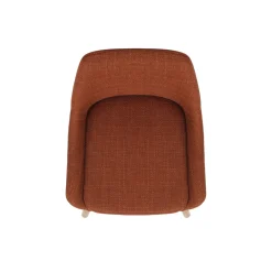 Set di 2 sedie per isola centrale con schienale in tessuto (Altezza seduta 67cm) Juno Cognac gambe in rovere