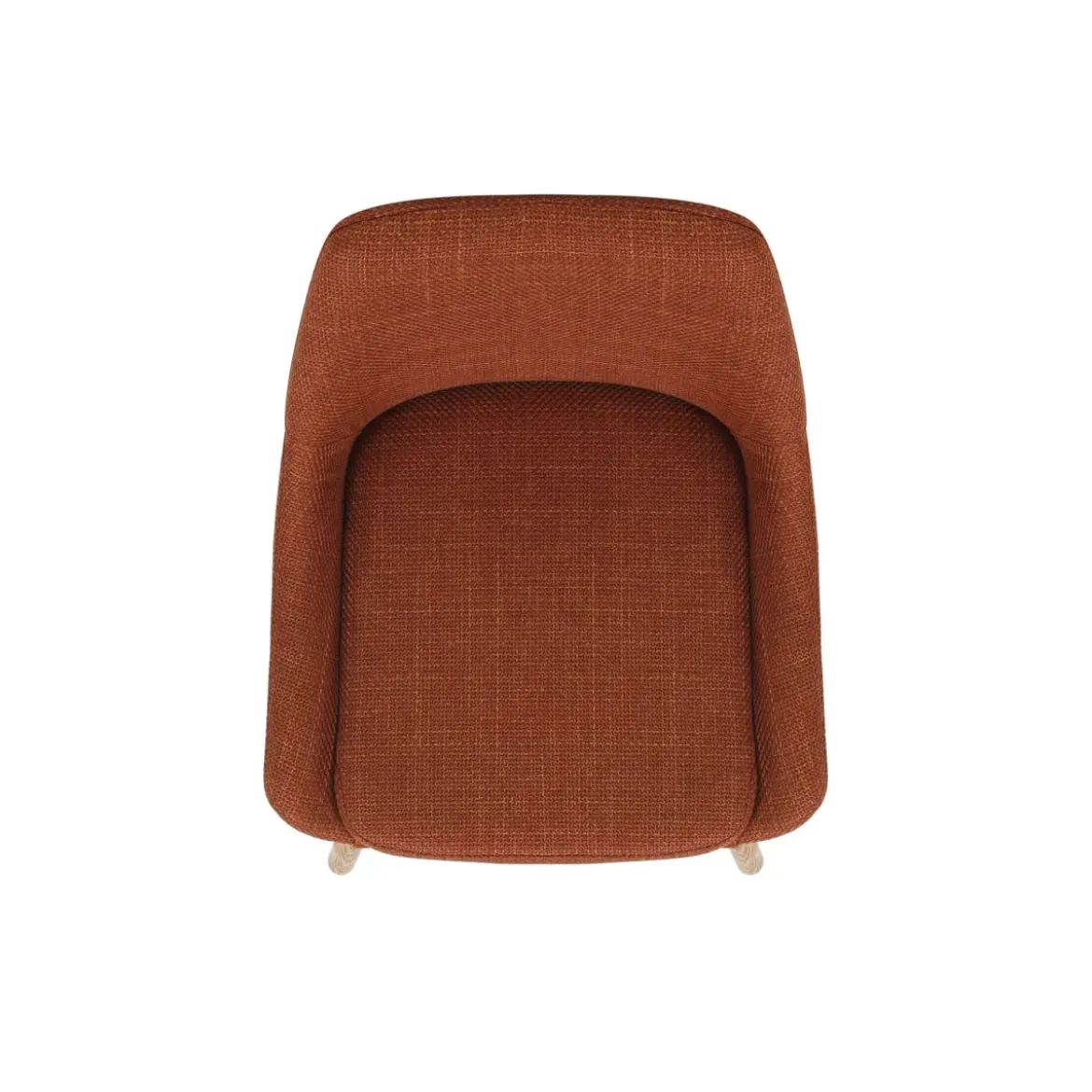 Set di 2 sedie per isola centrale con schienale in tessuto (Altezza seduta 67cm) Juno Cognac gambe in rovere