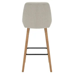 Set di 2 sedie per isola centrale con schienale in tessuto (Altezza seduta 67cm) Juno Crema gambe in rovere