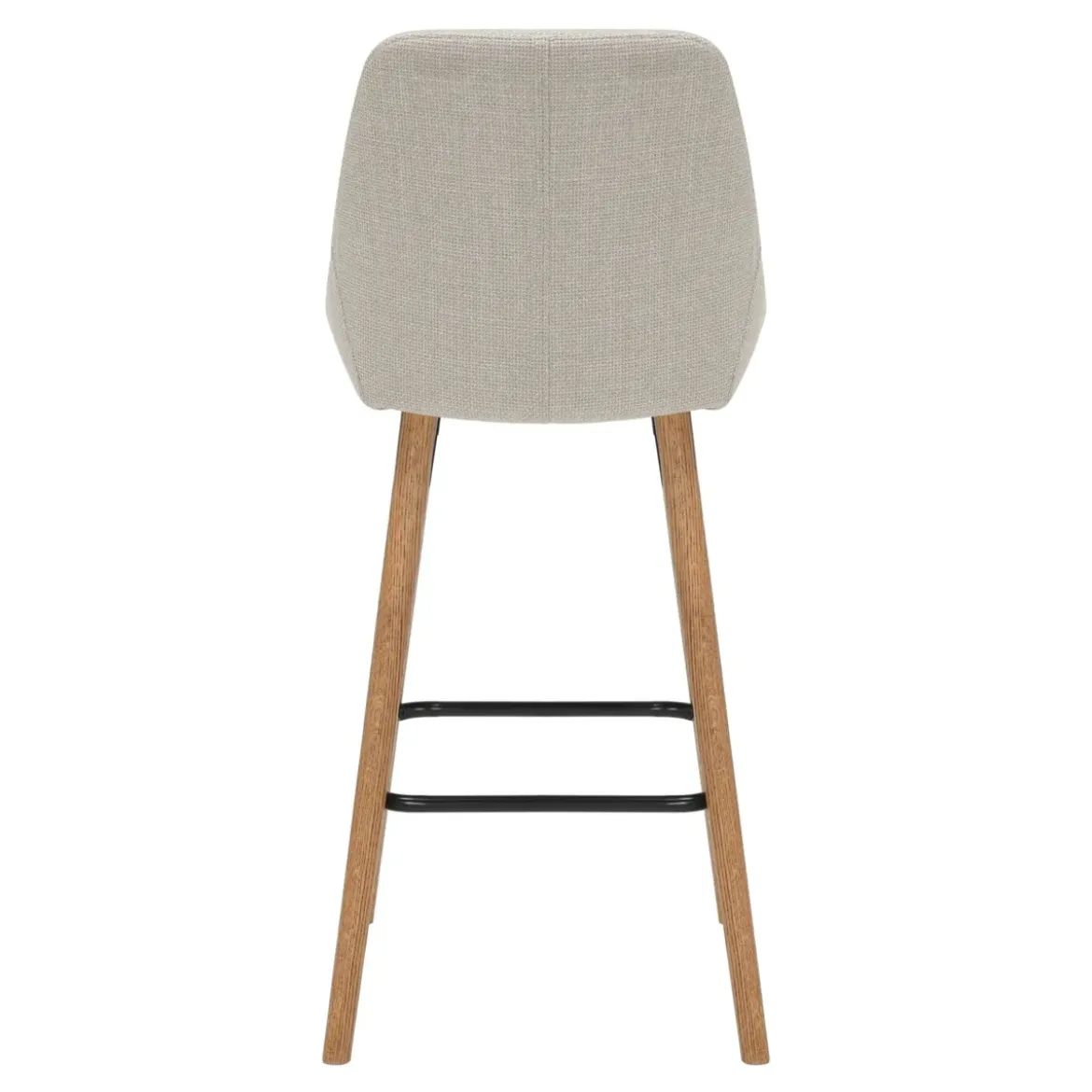 Set di 2 sedie per isola centrale con schienale in tessuto (Altezza seduta 67cm) Juno Crema gambe in rovere