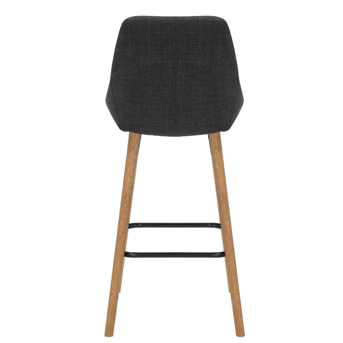 Set di 2 sedie per isola centrale con schienale in tessuto (Altezza seduta 67cm) Juno Grigio antracite gambe in quercia
