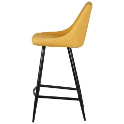 Set di 2 sedie per isola centrale con schienale in tessuto (Altezza seduta 67 cm) Juno Giallo senape