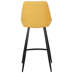 Set di 2 sedie per isola centrale con schienale in tessuto (Altezza seduta 67 cm) Juno Giallo senape
