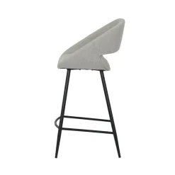 Set di 2 sedie per isola centrale con schienale in tessuto (seduta 68cm) Kosmo Ecru