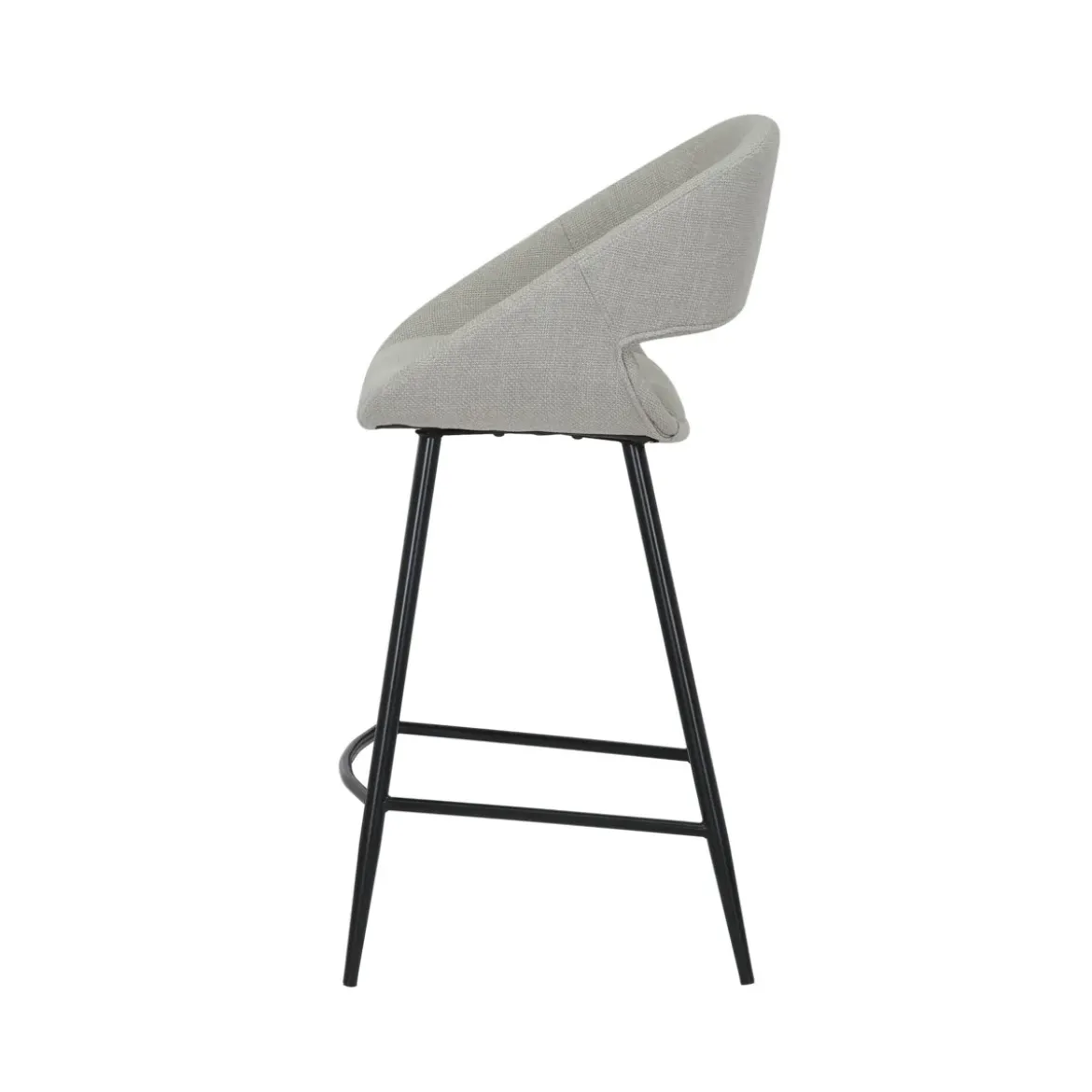 Set di 2 sedie per isola centrale con schienale in tessuto (seduta 68cm) Kosmo Ecru