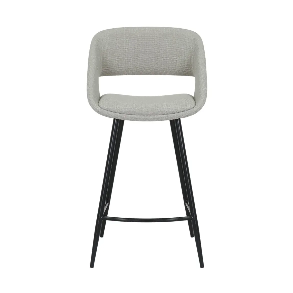 Set di 2 sedie per isola centrale con schienale in tessuto (seduta 68cm) Kosmo Ecru