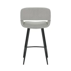 Set di 2 sedie per isola centrale con schienale in tessuto (seduta 68cm) Kosmo Ecru
