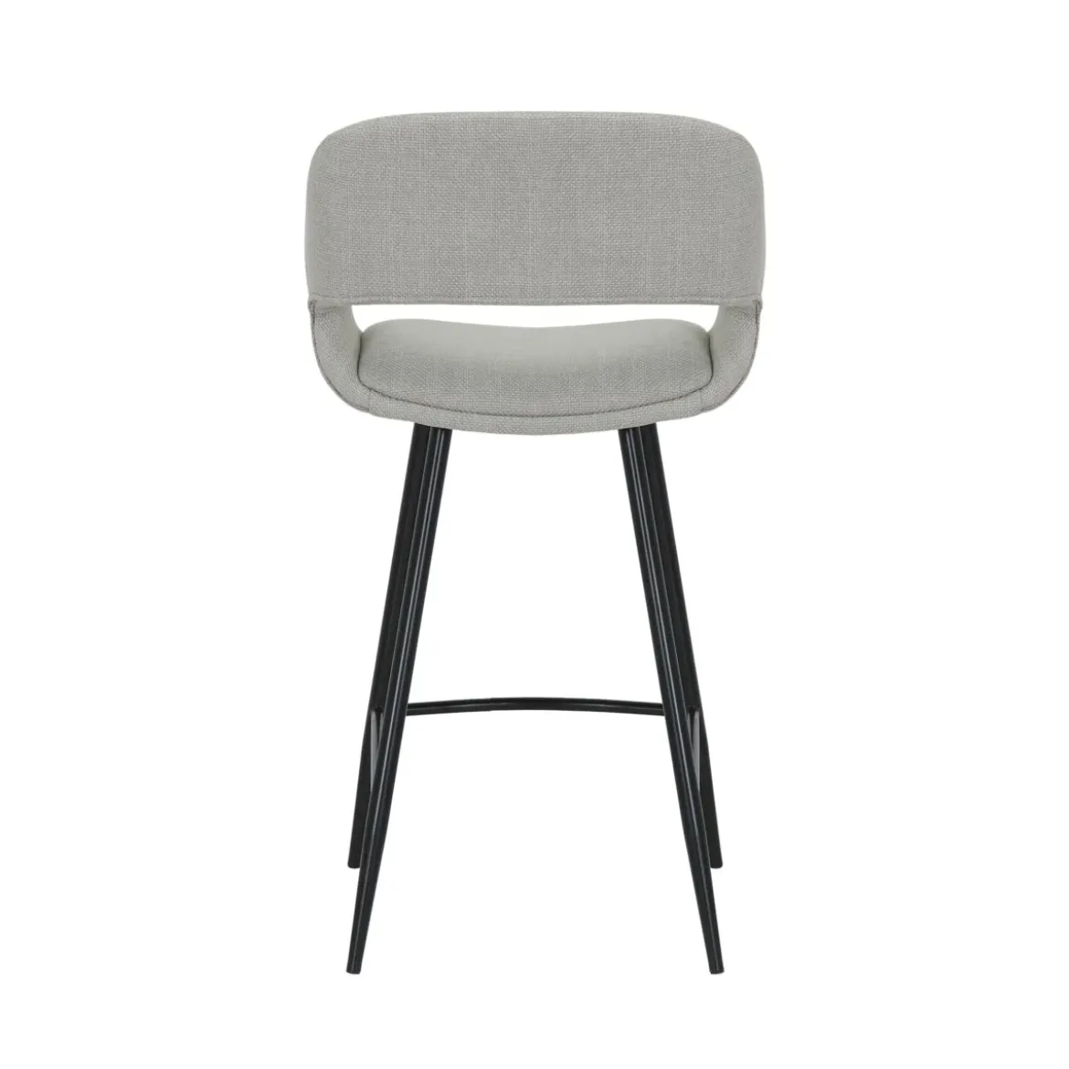 Set di 2 sedie per isola centrale con schienale in tessuto (seduta 68cm) Kosmo Ecru