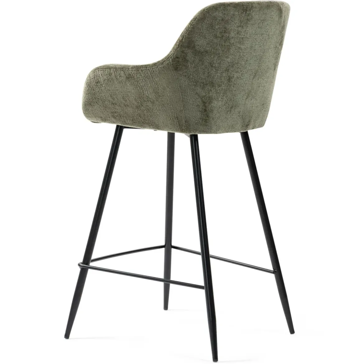 Set di 2 sedie per isola centrale con schienale in tessuto di velluto (Altezza seduta 65 cm) Zola Verde cachi