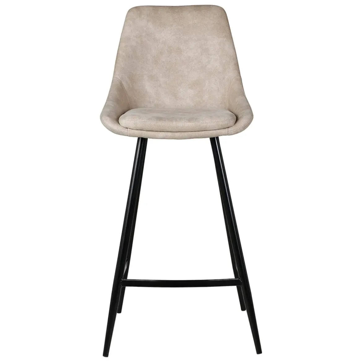 Set di 2 sedie per isola centrale con schienale in tessuto effetto camoscio (Altezza seduta 67cm) Juno Beige