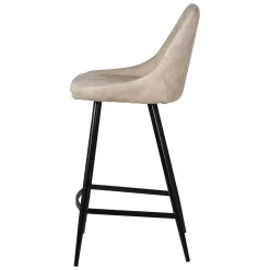Set di 2 sedie per isola centrale con schienale in tessuto effetto camoscio (Altezza seduta 67cm) Juno Beige