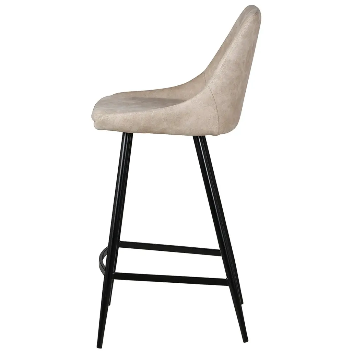 Set di 2 sedie per isola centrale con schienale in tessuto effetto camoscio (Altezza seduta 67cm) Juno Beige