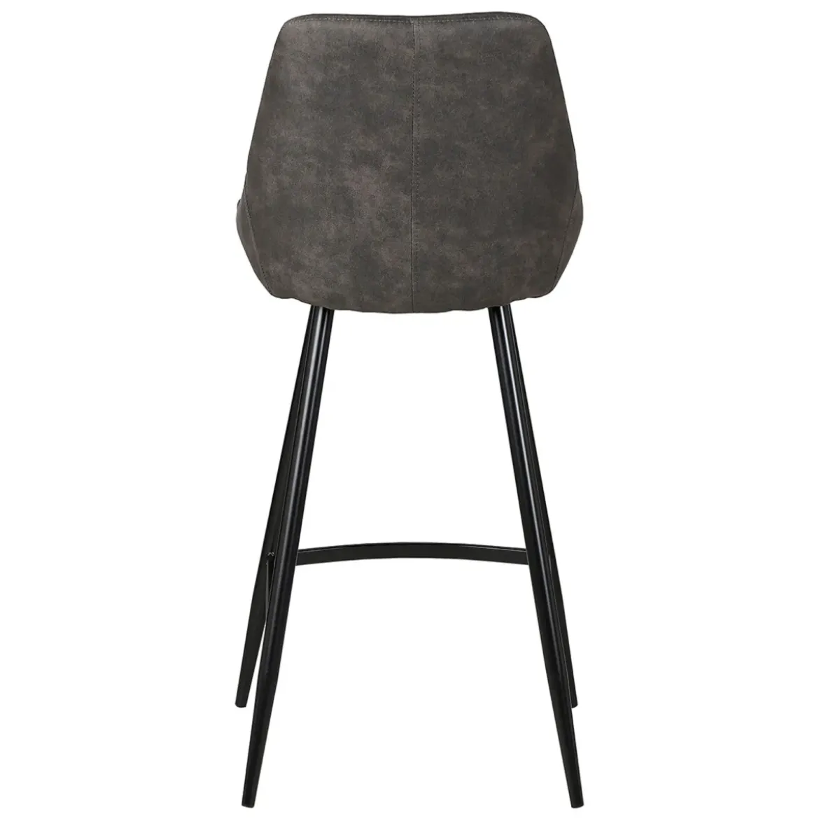 Set di 2 sedie per isola centrale con schienale in tessuto effetto camoscio (Altezza seduta 67cm) Juno Grigio scuro