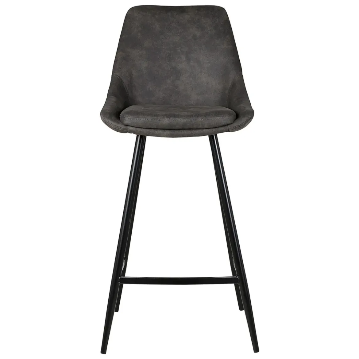 Set di 2 sedie per isola centrale con schienale in tessuto effetto camoscio (Altezza seduta 67cm) Juno Grigio scuro