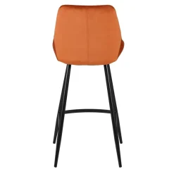 Set di 2 sedie per isola centrale con schienale in velluto (Altezza seduta 67cm) Juno Cognac