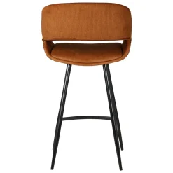 Set di 2 sedie per isola centrale con schienale in velluto a coste (Altezza seduta 68cm) Kosmo Cognac
