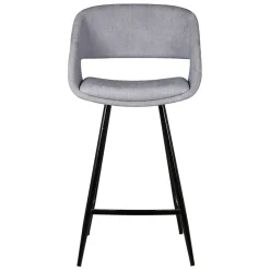 Set di 2 sedie per isola centrale con schienale in velluto a coste (Altezza seduta 68cm) Kosmo Grigio chiaro