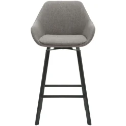 Set di 2 sedie per isola centrale girevoli con schienale in tessuto (seduta 64cm) Zila Grigio argento