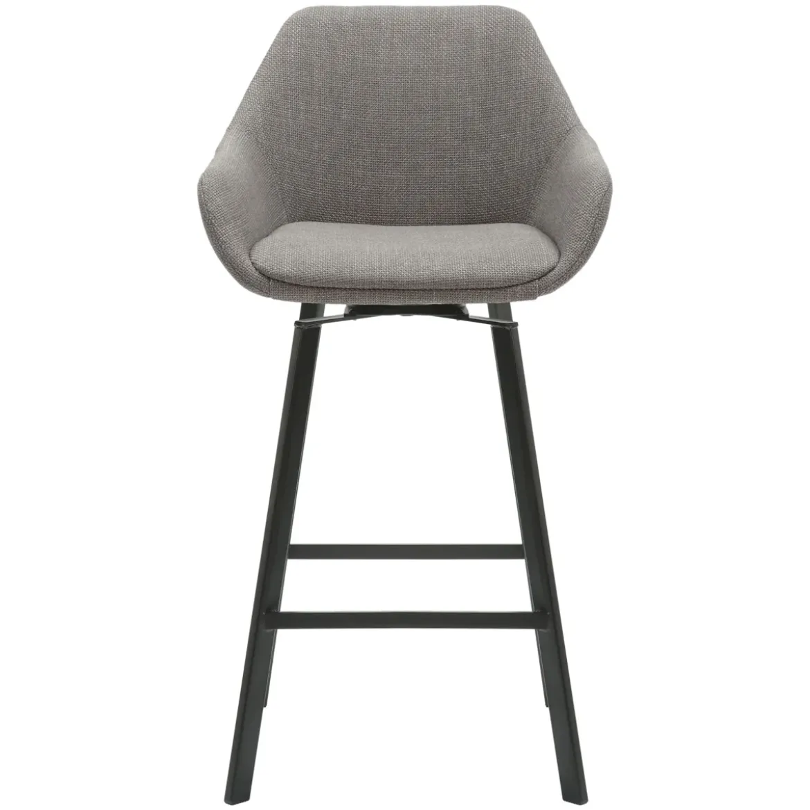 Set di 2 sedie per isola centrale girevoli con schienale in tessuto (seduta 64cm) Zila Grigio argento