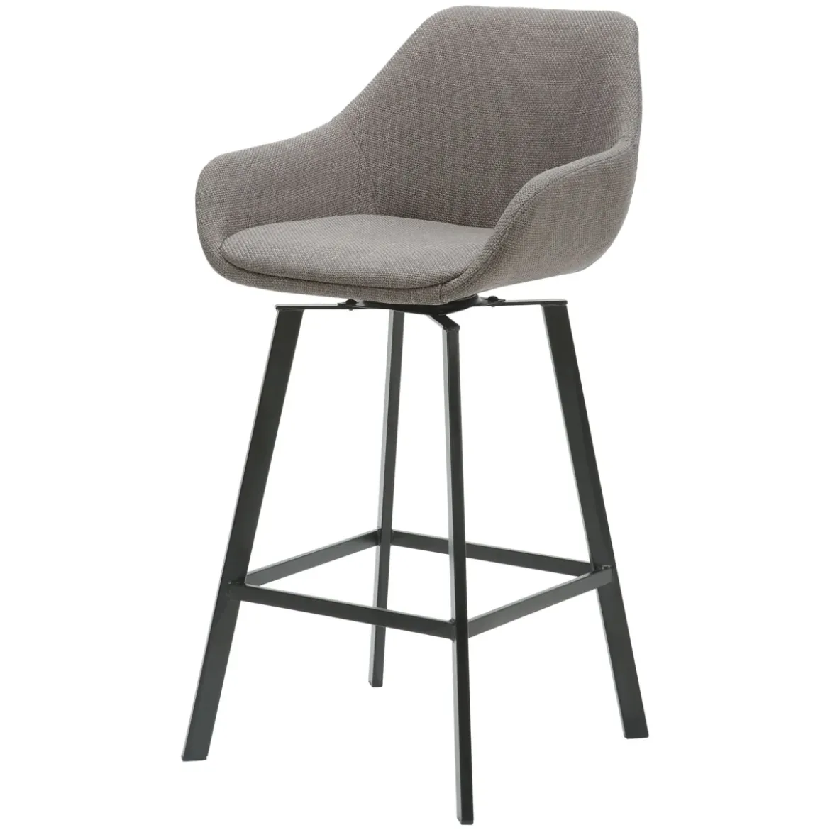 Set di 2 sedie per isola centrale girevoli con schienale in tessuto (seduta 64cm) Zila Grigio argento