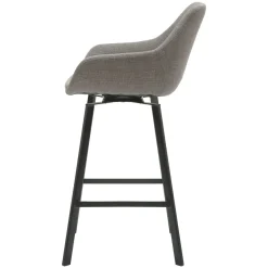 Set di 2 sedie per isola centrale girevoli con schienale in tessuto (seduta 64cm) Zila Grigio argento