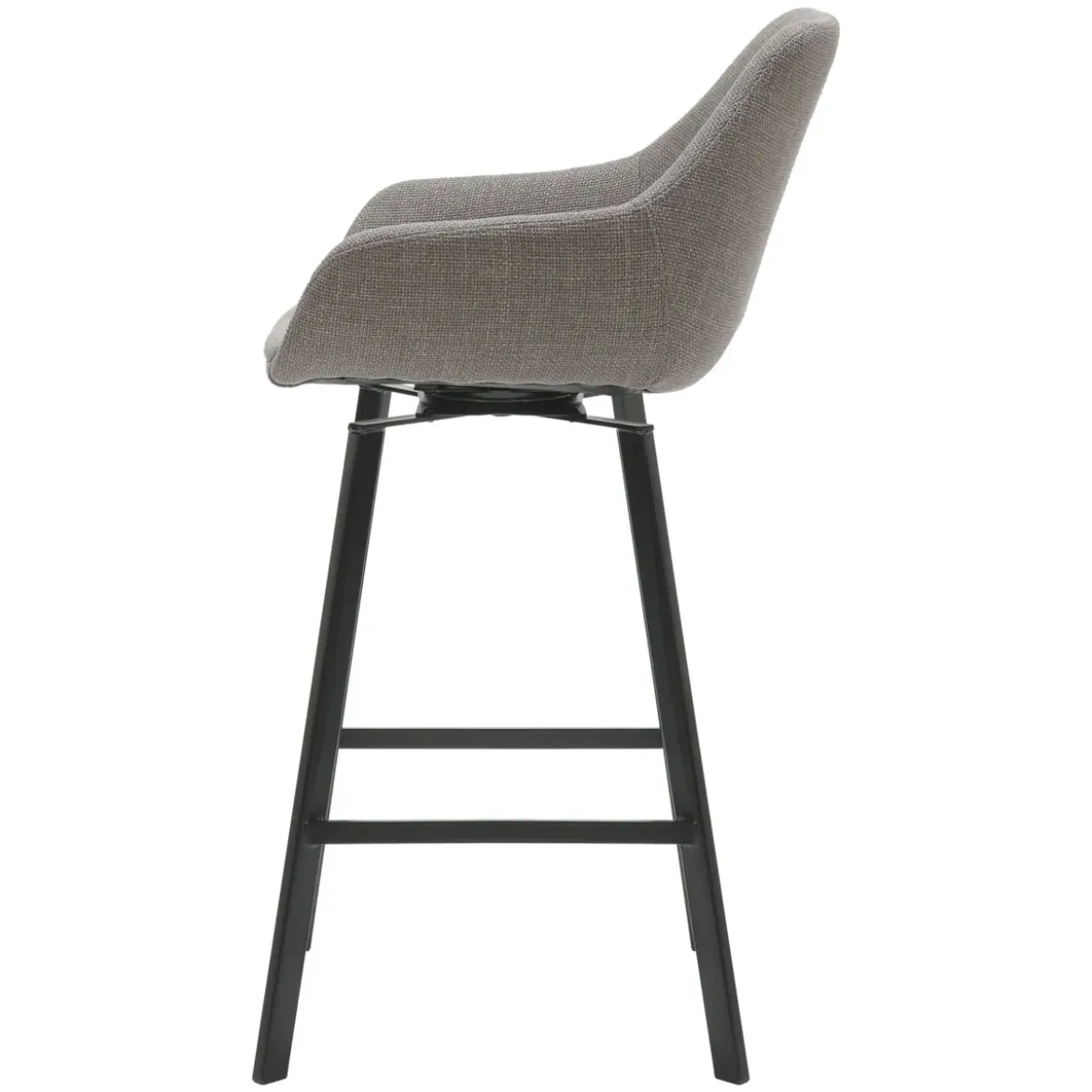 Set di 2 sedie per isola centrale girevoli con schienale in tessuto (seduta 64cm) Zila Grigio argento