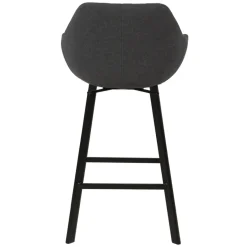 Set di 2 sedie per isola centrale girevoli con schienale in tessuto (seduta 64cm) Zila Grigio scuro