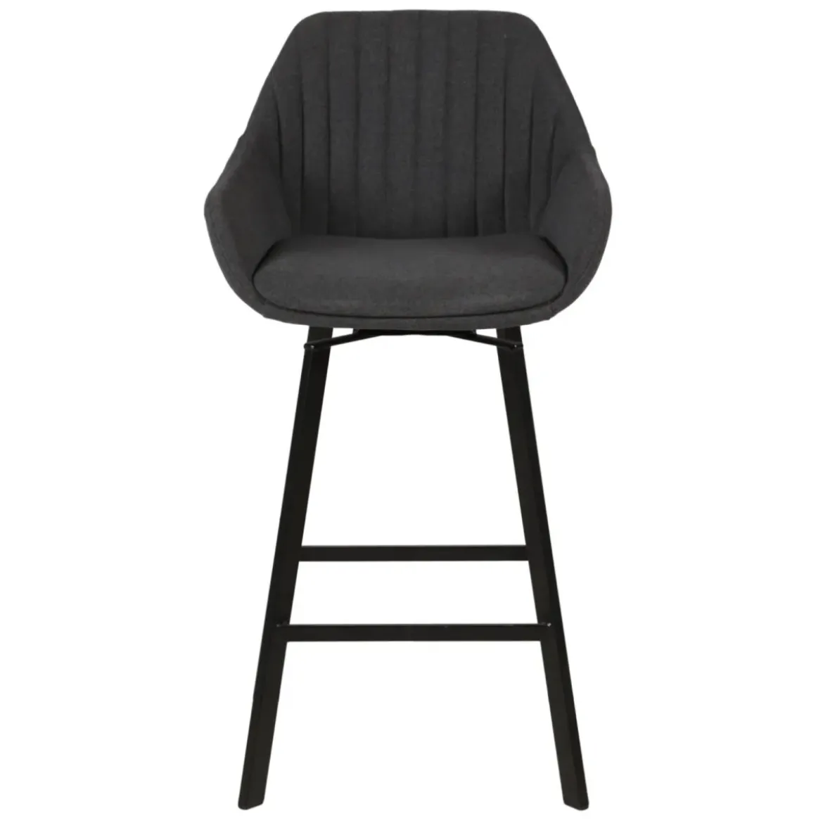 Set di 2 sedie per isola centrale girevoli con schienale in tessuto (seduta 64cm) Zila Grigio scuro
