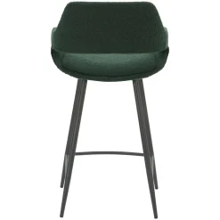 Set di 2 sedie per isola centrale con schienale in bouclé (seduta 65cm) Soho Verde pino