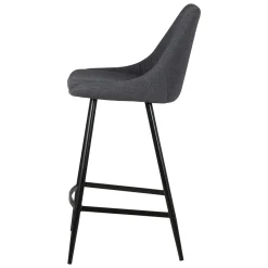 Set di 2 sedie per isola centrale con schienale in tessuto (Altezza seduta 67cm) Juno Grigio scuro