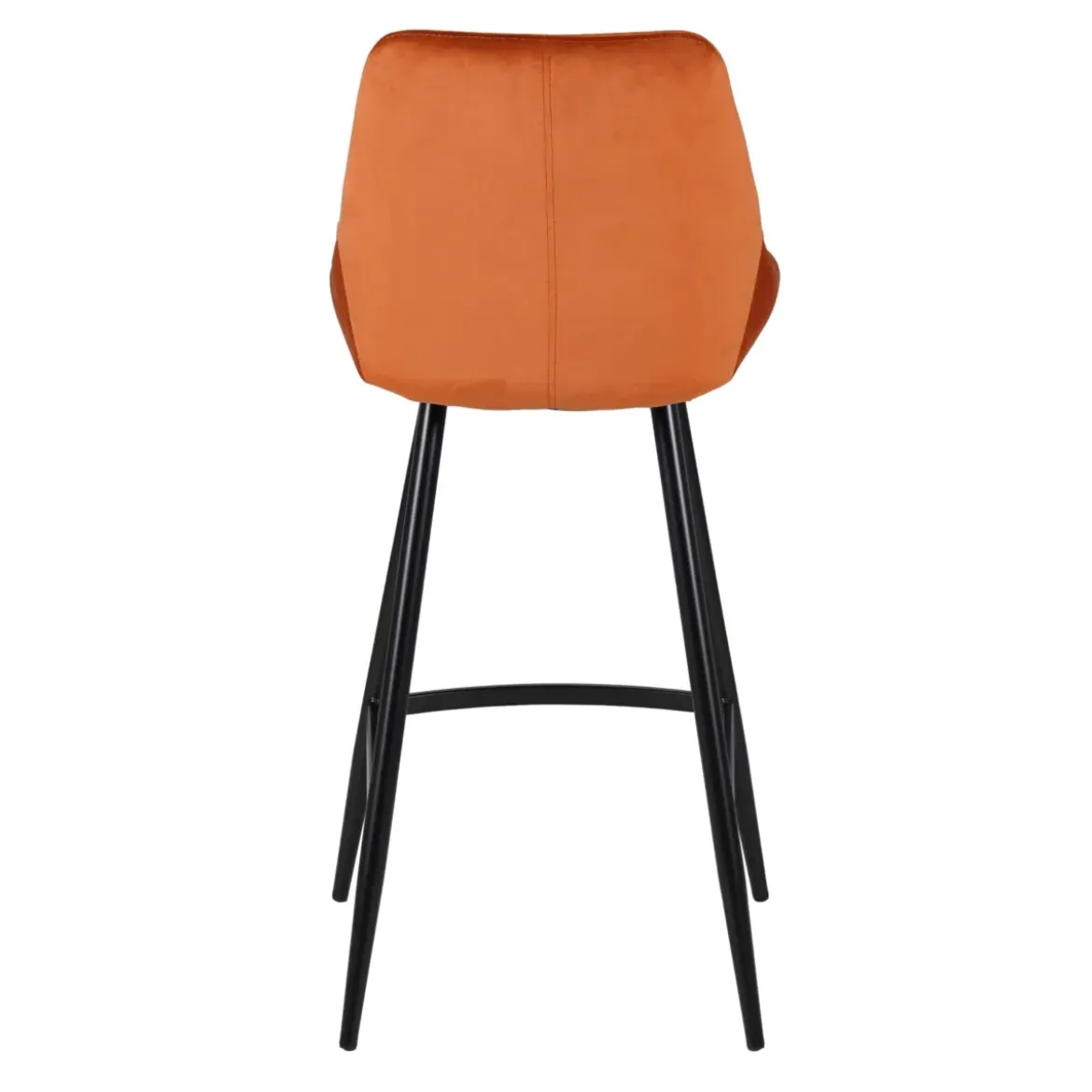 Set di 2 sgabelli da bar con schienale in velluto (Altezza seduta 75cm) Juno Cognac
