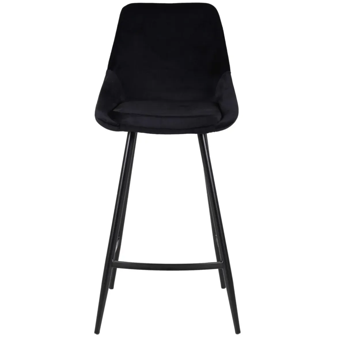 Set di 2 sgabelli da bar con schienale in velluto (Altezza seduta 75cm) Juno Nero