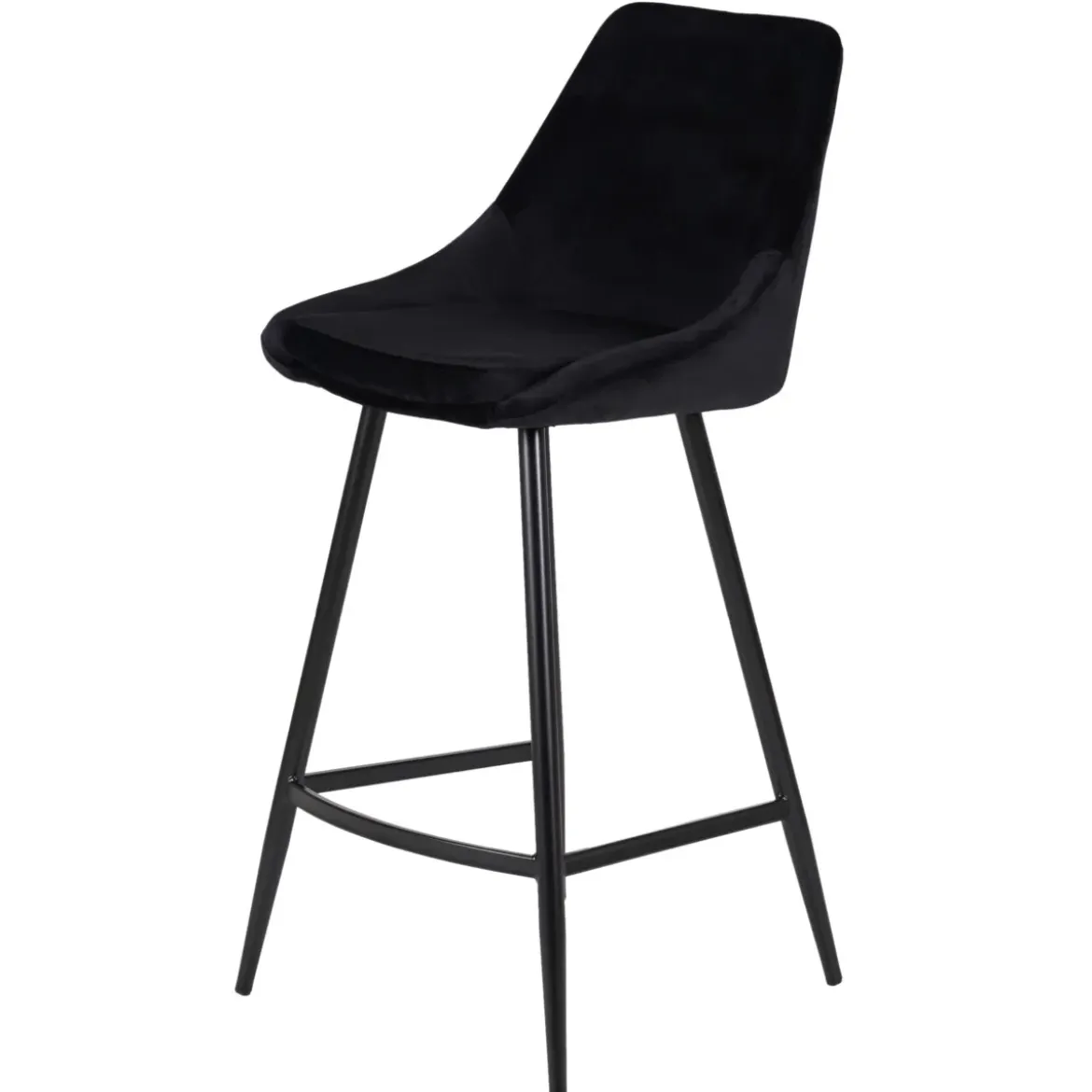 Set di 2 sgabelli da bar con schienale in velluto (Altezza seduta 75cm) Juno Nero