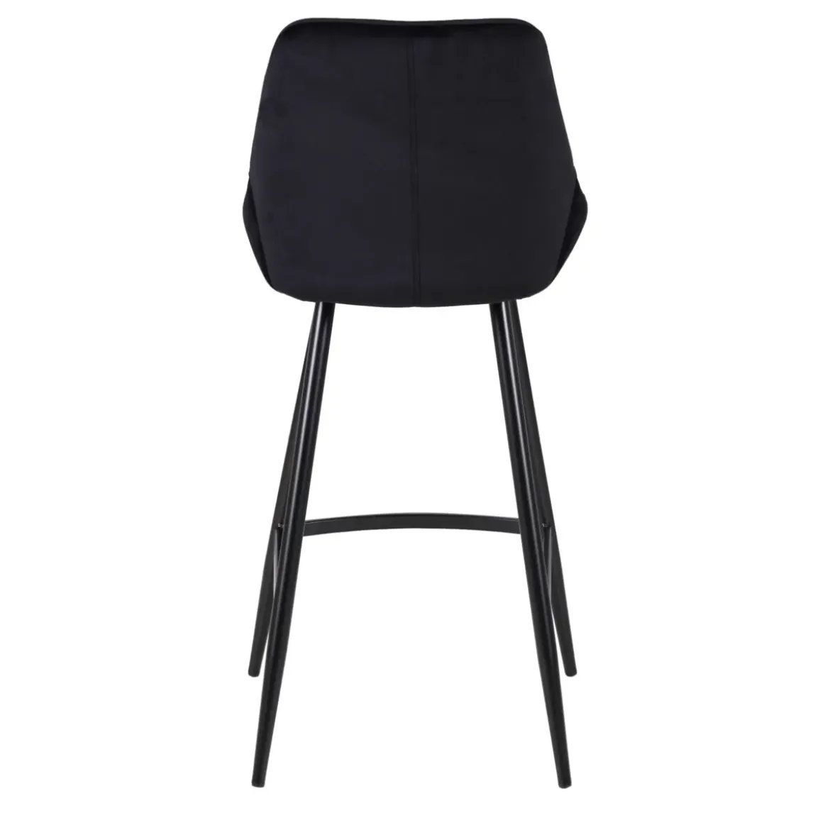 Set di 2 sgabelli da bar con schienale in velluto (Altezza seduta 75cm) Juno Nero