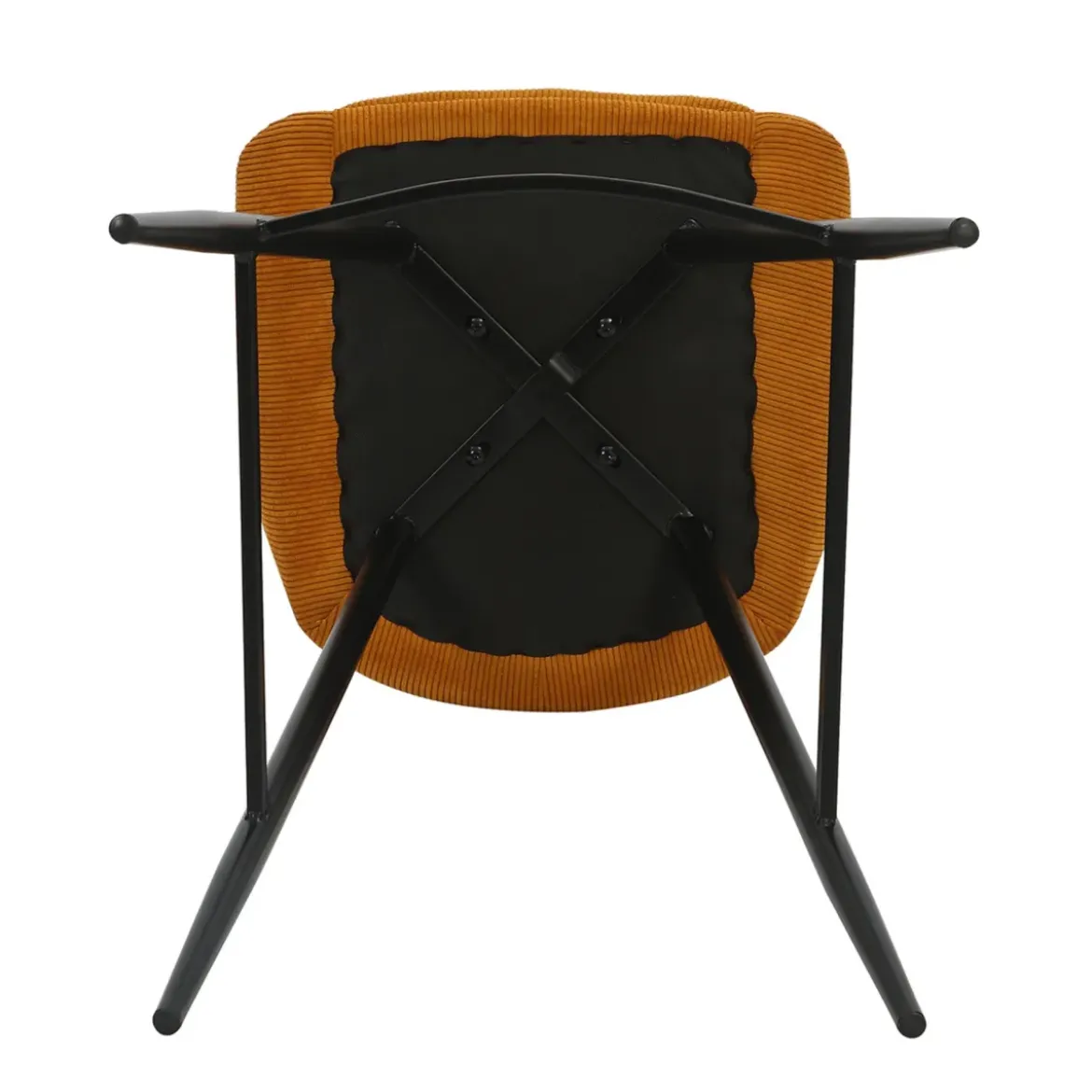 Set di 2 sgabelli da bar con schienale in velluto a coste (Altezza seduta 75cm) Juno Giallo curry