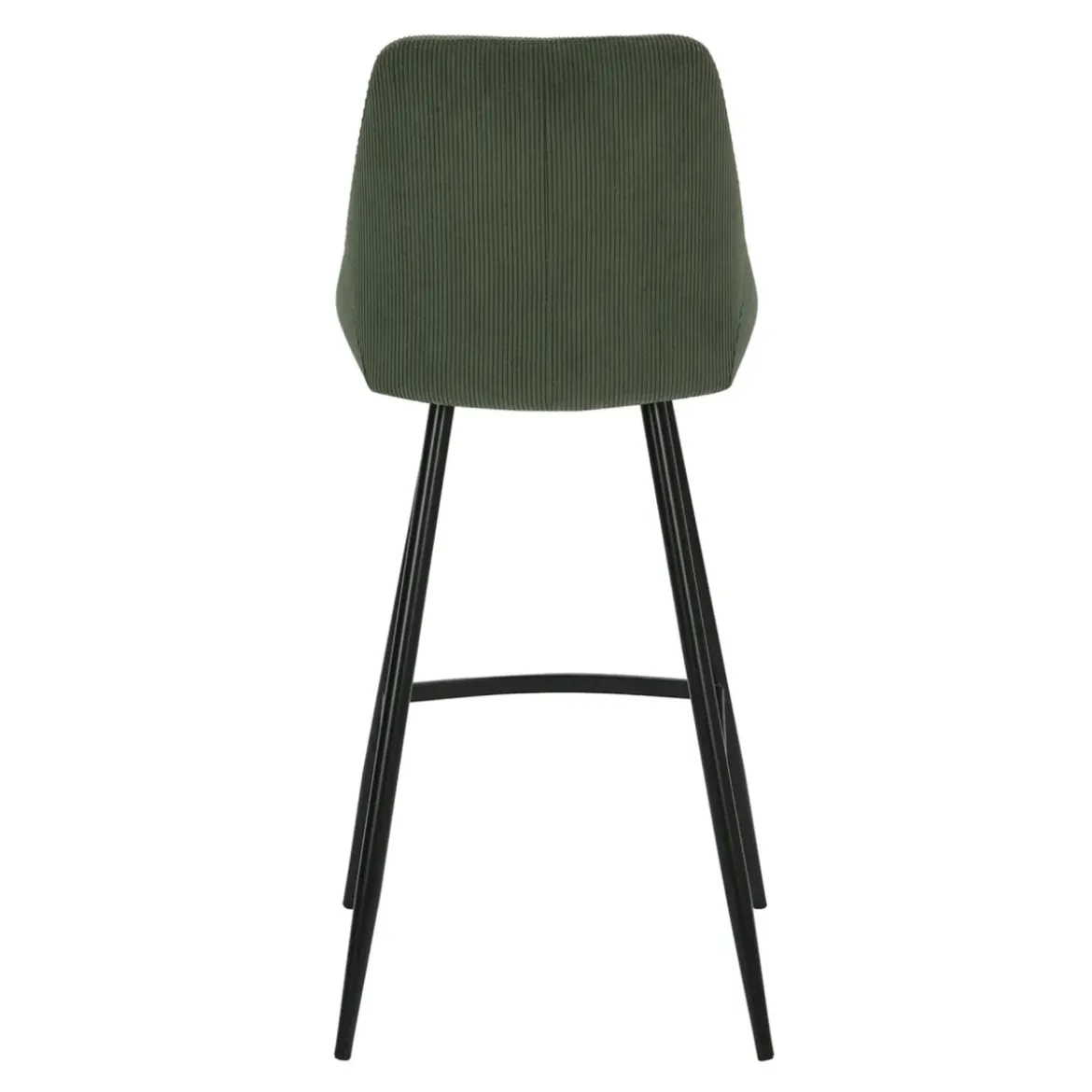 Set di 2 sgabelli da bar con schienale in velluto a coste (Altezza seduta 75cm) Juno Verde pino