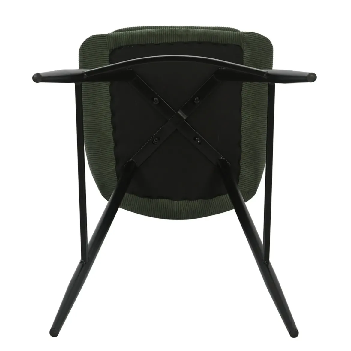 Set di 2 sgabelli da bar con schienale in velluto a coste (Altezza seduta 75cm) Juno Verde pino