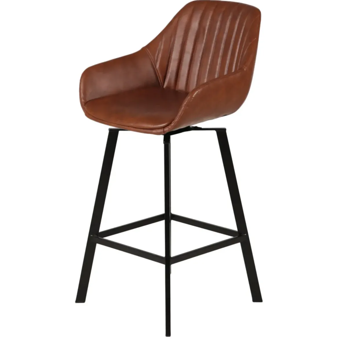 Set di 2 sgabelli da bar girevoli con schienale (Altezza seduta 75cm) Zila Marrone