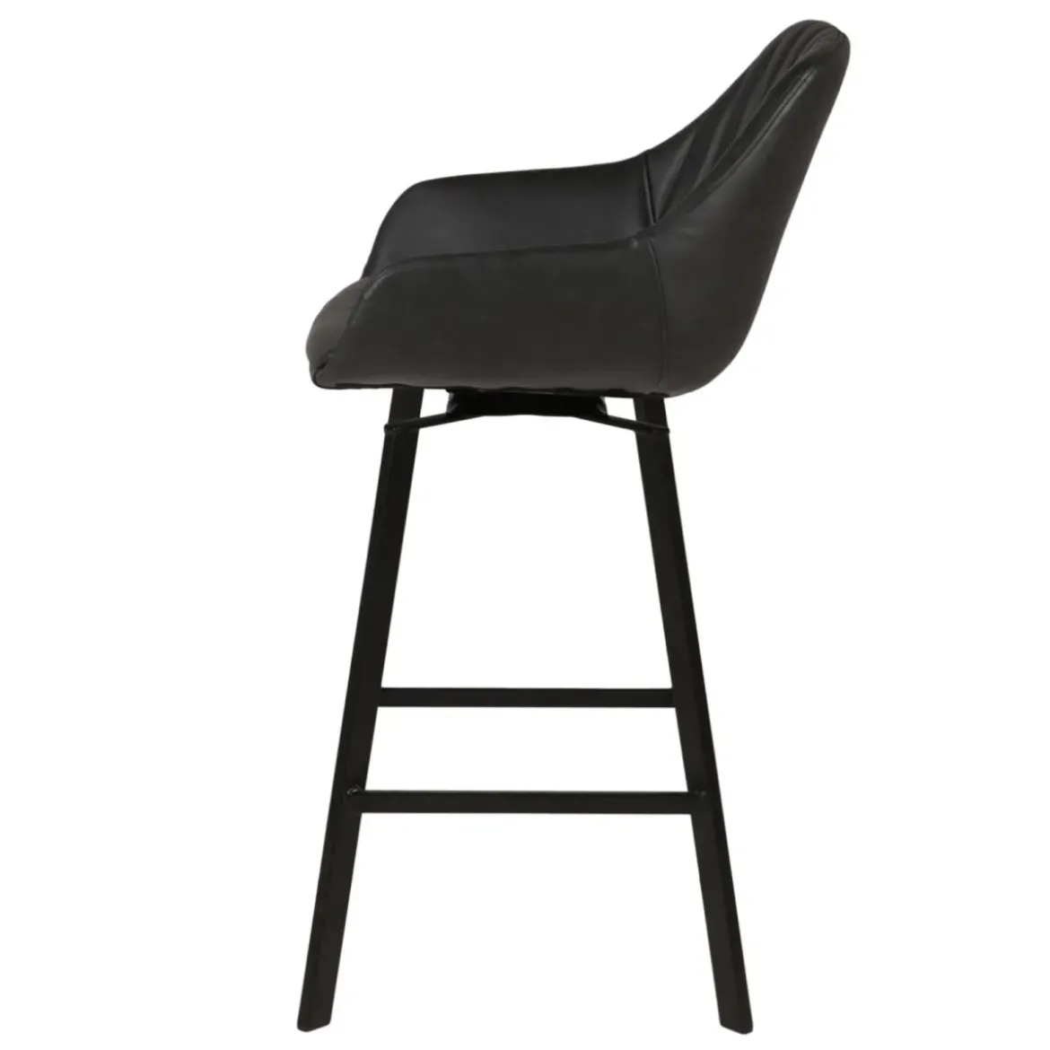 Set di 2 sgabelli da bar girevoli con schienale (Altezza seduta 75cm) Zila Nero