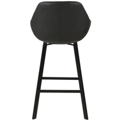 Set di 2 sgabelli da bar girevoli con schienale (Altezza seduta 75cm) Zila Nero