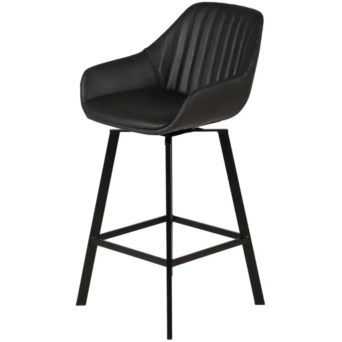 Set di 2 sgabelli da bar girevoli con schienale (Altezza seduta 75cm) Zila Nero